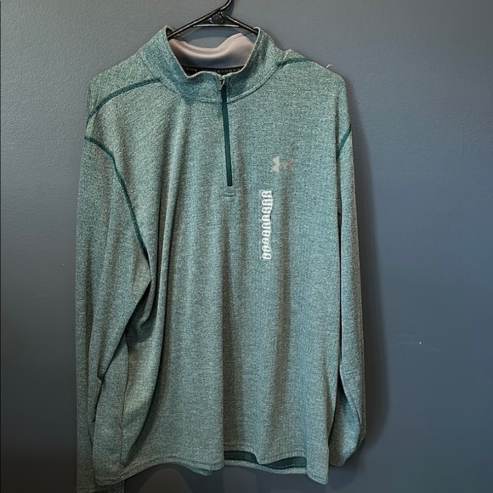 Under Armour Heathered Green Quarter-Zip Pullover Size 2XL